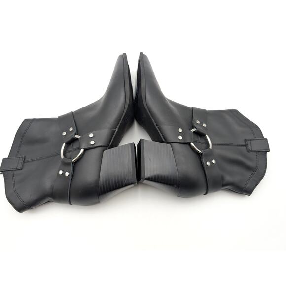 Open Edit Enzo Western Ankle Boot Square Toe Women's Black Size US8M EU38.5 - Picture 12 of 12